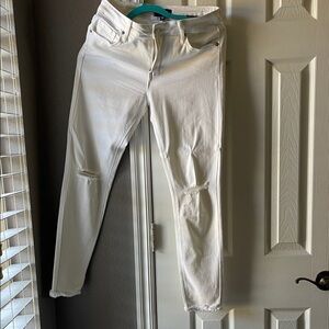 Just USA White Ripped Skinny Jeans stretchy